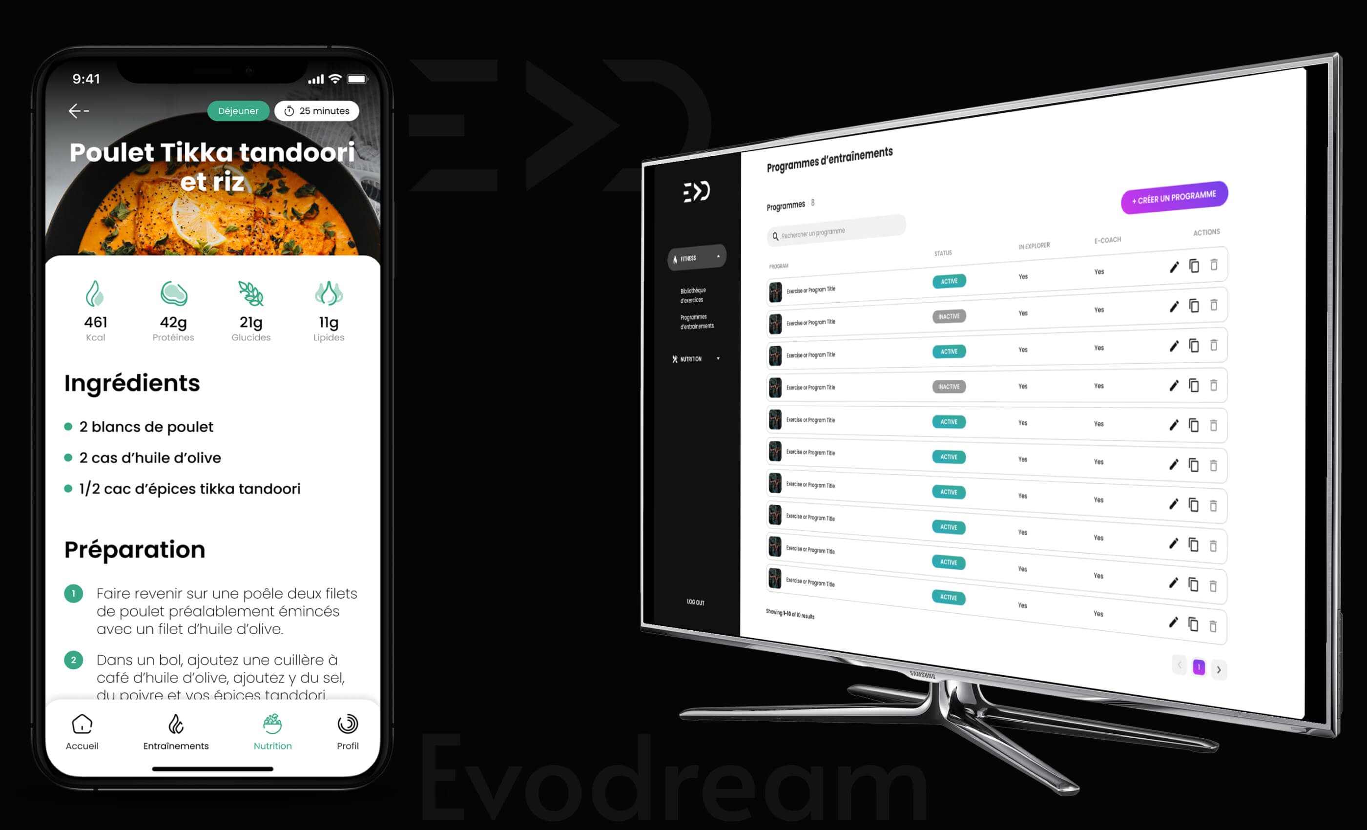 Evodream – Cross-Platform Gym & Fitness Management App - Hire React Native Developer, Next.js App Development, Fitness App Developer