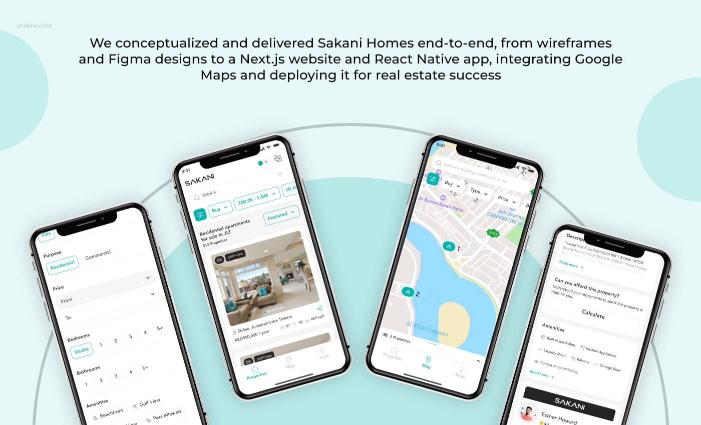 Sakani Homes: Real Estate Platform with Next.js, React Native showcase - PropTech Developer, Real Estate App Development