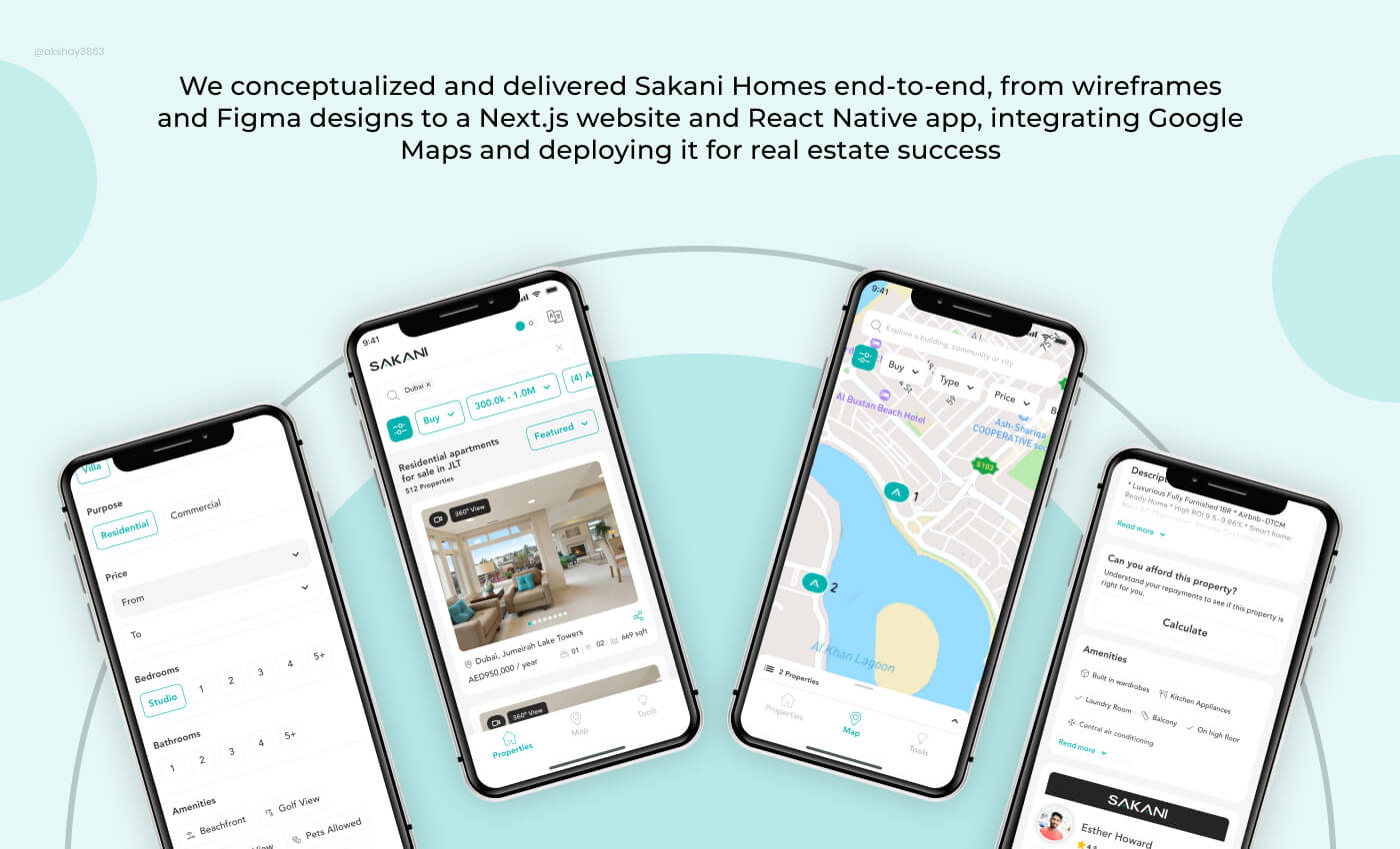Sakani Homes: Real Estate Platform with Next.js, React Native showcase - PropTech Developer, Real Estate App Development